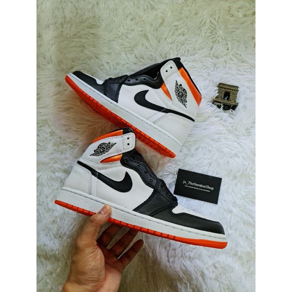 Nike Air Jordan 1 High OG Electro Orange Shopee Malaysia