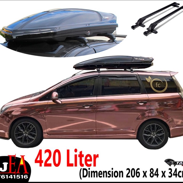 Taka Roofbox TS 420 Ultra Slim Design Glossy Roof box With Roof