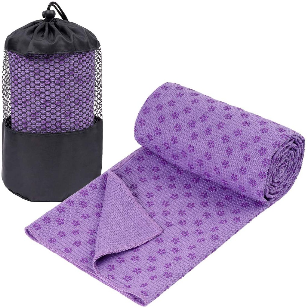 Yoga Mat Towel-Microfiber Hot Yoga Towel-Non Slip Sweat Absorbent Super  Soft 183*63cm