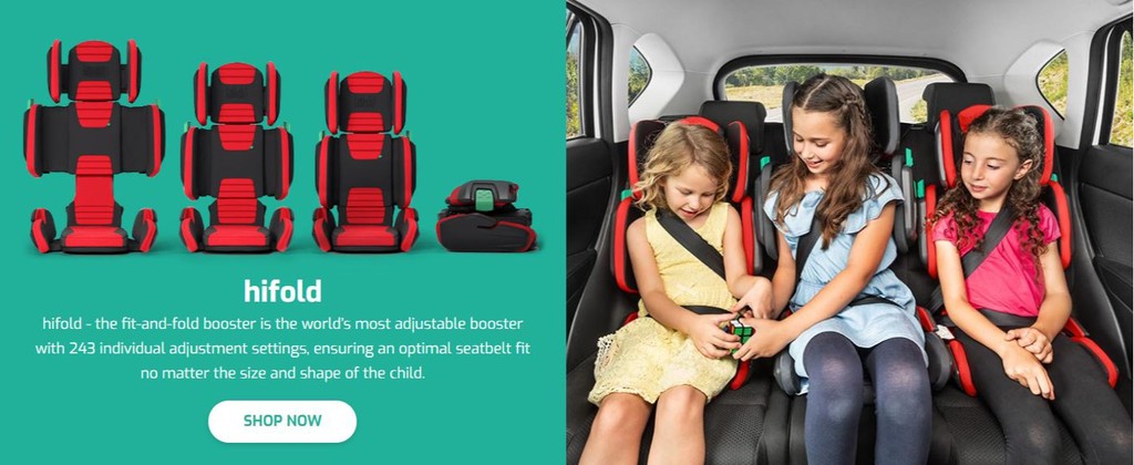 mifold hifold fit-and-fold Highback Booster Seat  