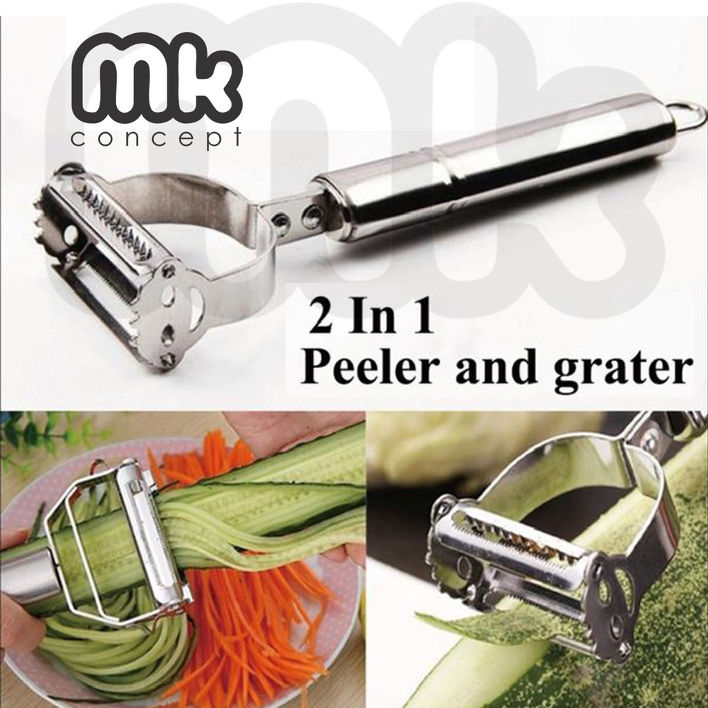 1PCS New Stainless Steel Potato Cucumber Carrot Grater Vegetables Fruit  Peeler Double Planing Grater Kitchen Gadget