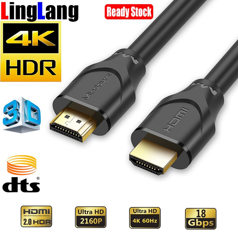 4K cable 4K HDMI Cable Real HDMI 2.0 Cable 4K 60Hz 3D 2160P 18Gbps 19+1 For  TV Box HDTV PS4 Projector