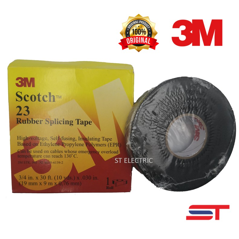 Scotch® Rubber Splicing Tape 23, 3/4 in x 30 ft, 50 rolls/carton
