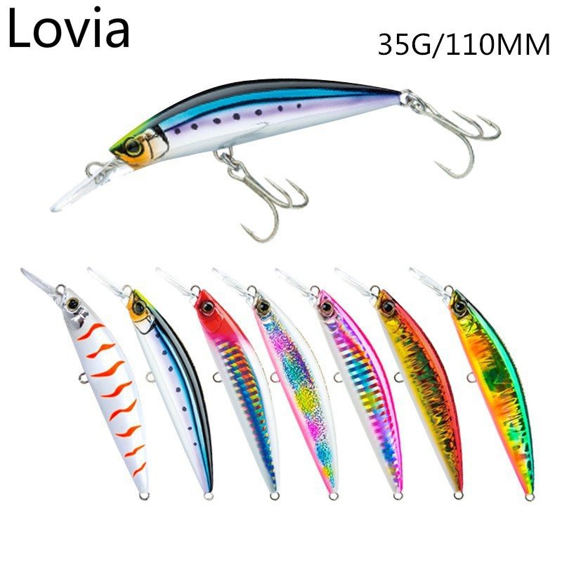 110mm/37g Sinking Minnow Lure Plastic Minnow Bait Saltwater