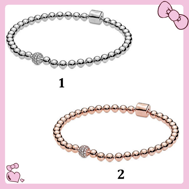 Pandora beads and pave store bracelet rose gold