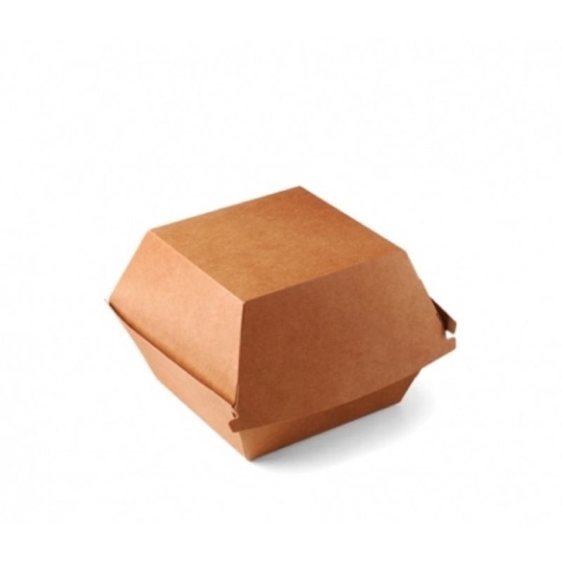 Paper burger box white / brown 14,5x14,5x8cm, 100pcs