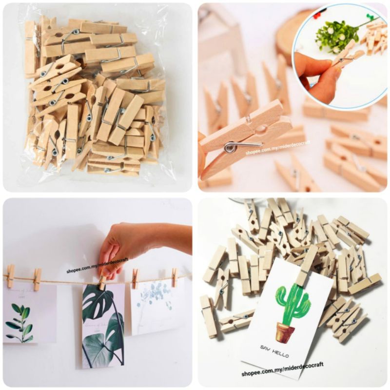Very Small Mine Size Mini Natural Wooden Clips For Photo - Temu