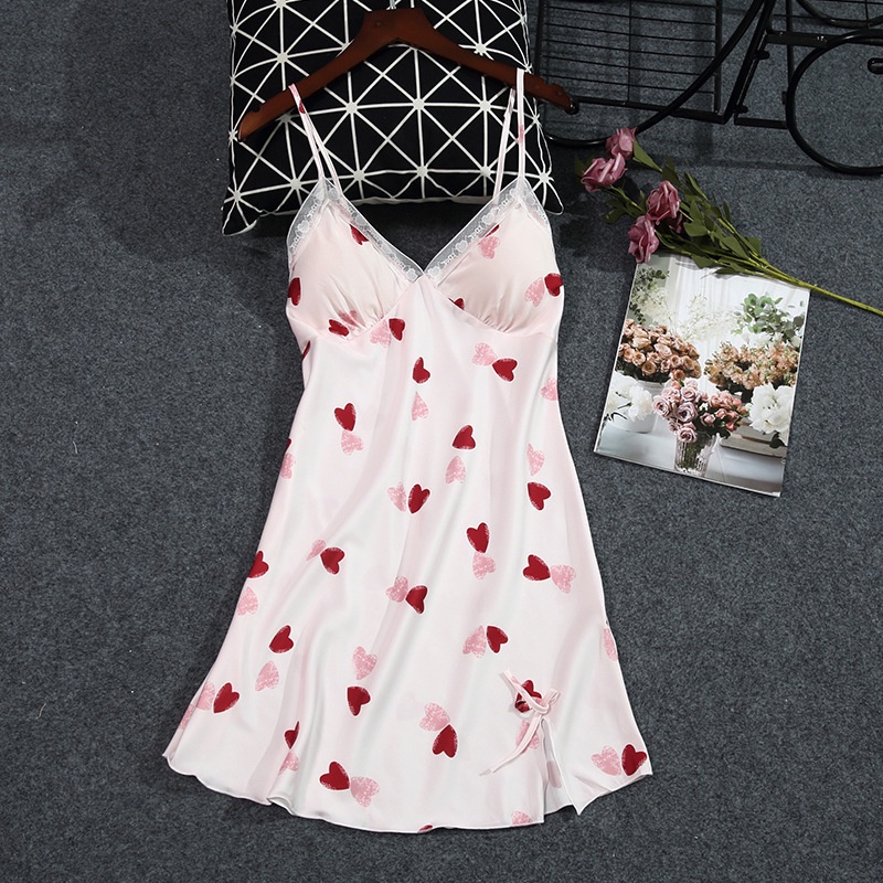 Shop Lace Sleeveless Night Dress with V-Neck Online
