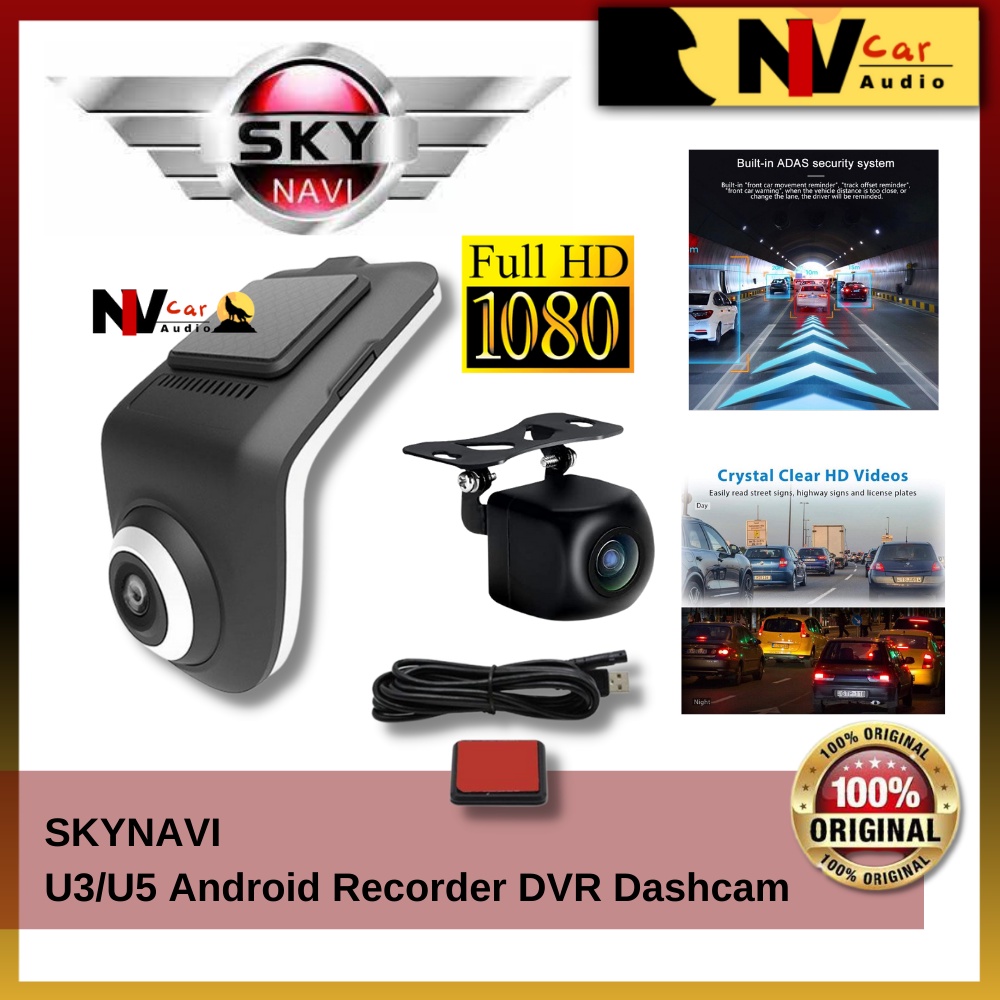 SKYNAVI U3/U5 Plus 1080 FHD Android DVR Camera C/W Rear View
