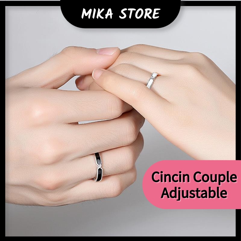 Cincin Adjust] Adjustable Ring Couple Titanium Steel Ring for couple women  men fashion jewelry tunang boleh laras