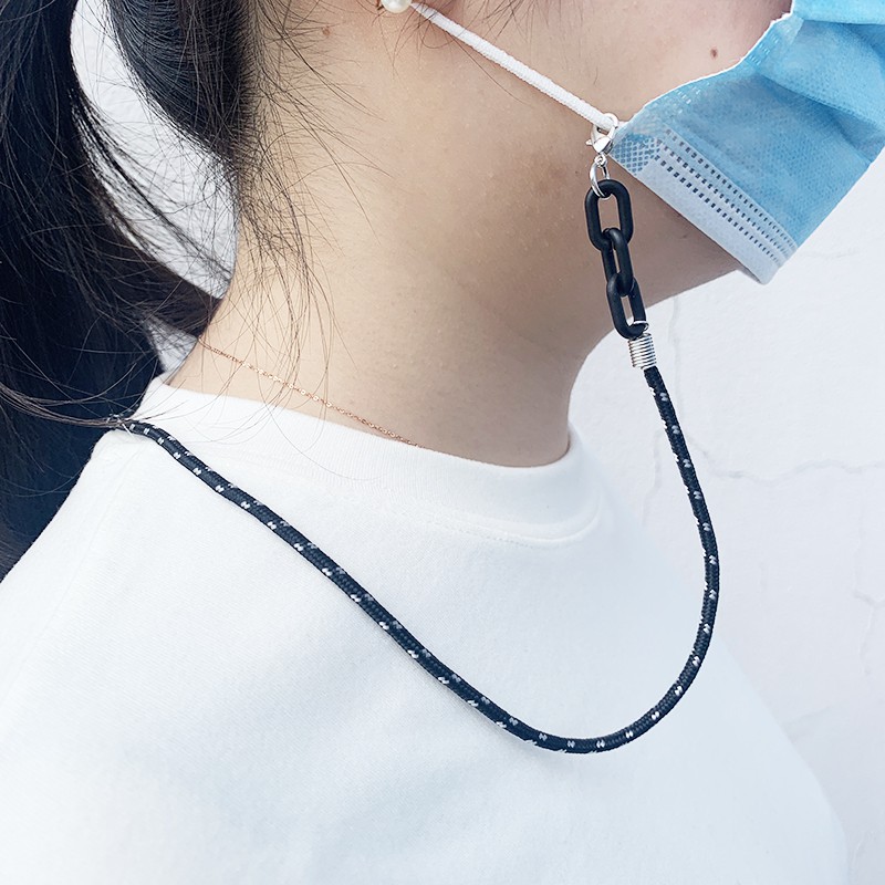 Korea Style Polyester Fibers Adjustable Mask Extension Face Mask Lanyard  Safety Mask Rest Ear Holder Rope Hang On Neck String Drop Protection Halter