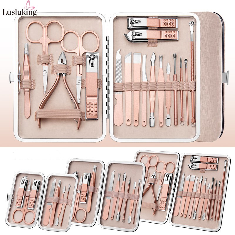 2pcs/set Titanium Coated Stainless Steel Cuticle Nippers & Nail Clippers,  Portable And Practical Manicure Set