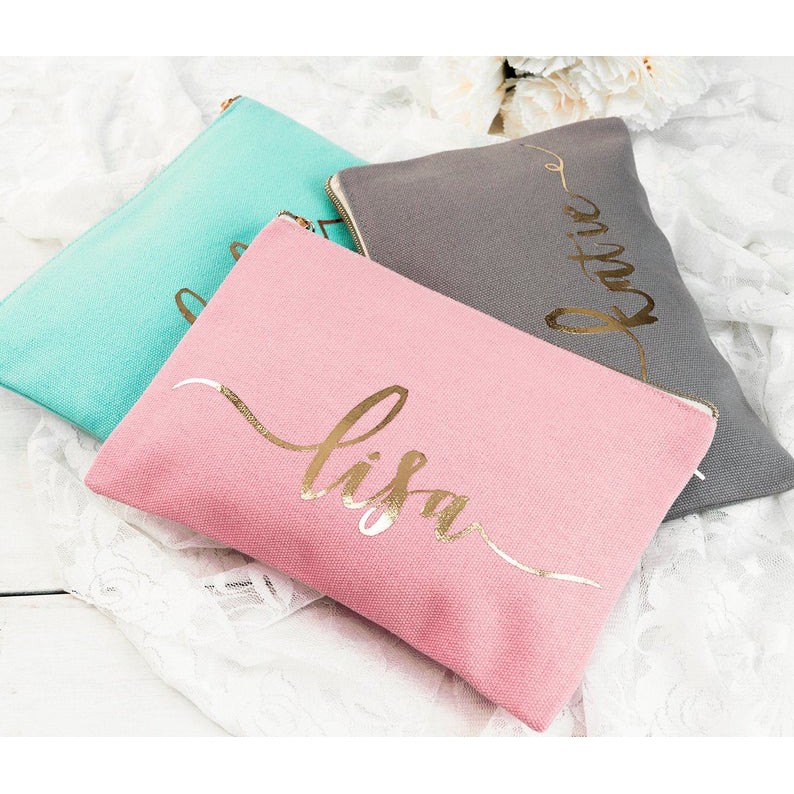 Personalized Makeup Bag | Toiletry Bag | Bridesmaid Bag | bridesmaid  Proposal | Personalized Clutch | Cosmetic Bag Pouch | Be My Bridesmaid