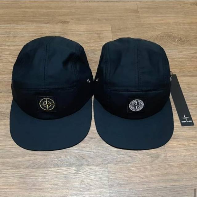 Stone island 5 store panel cap black