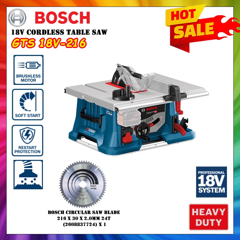 Bosch Cordless Table Saw Biturbo GTS 18V 216 GTS18V 216 Solo