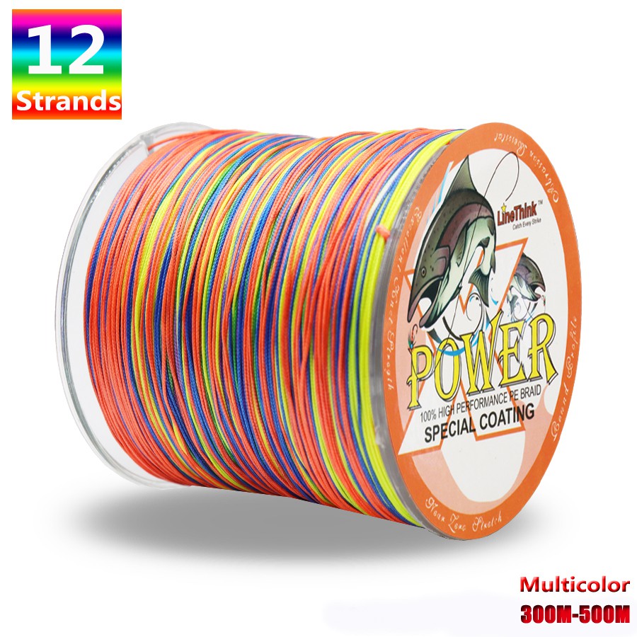Power 12 Strands Braided Fishing Line Multicolor Super Strong
