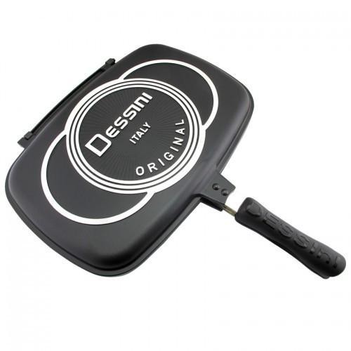 Dessini Double-Sided Non-Stick Pressure Grill Pan, 36cm, Black