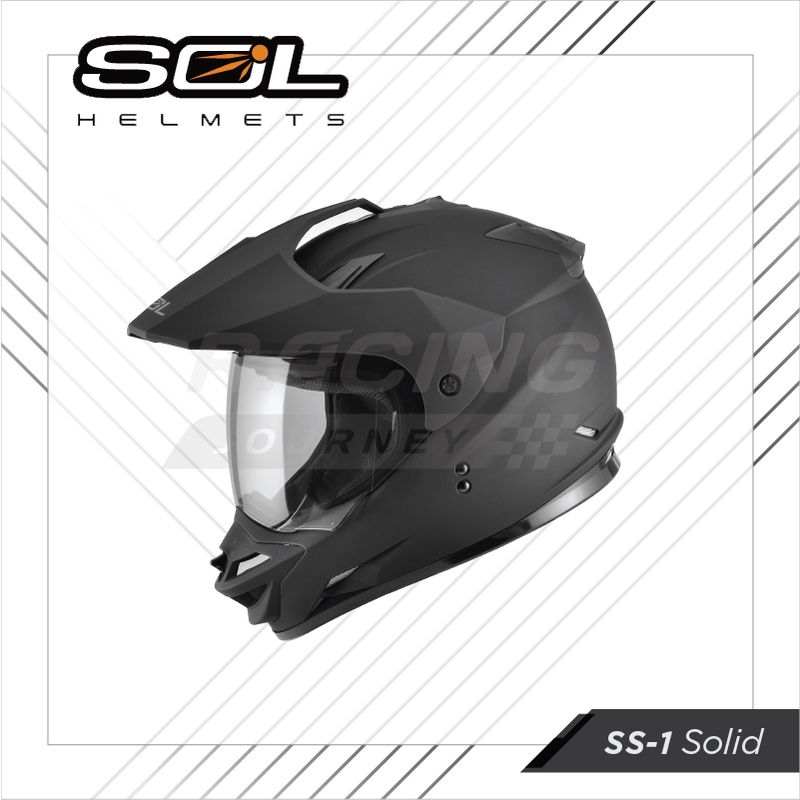 Sol full black store helmet