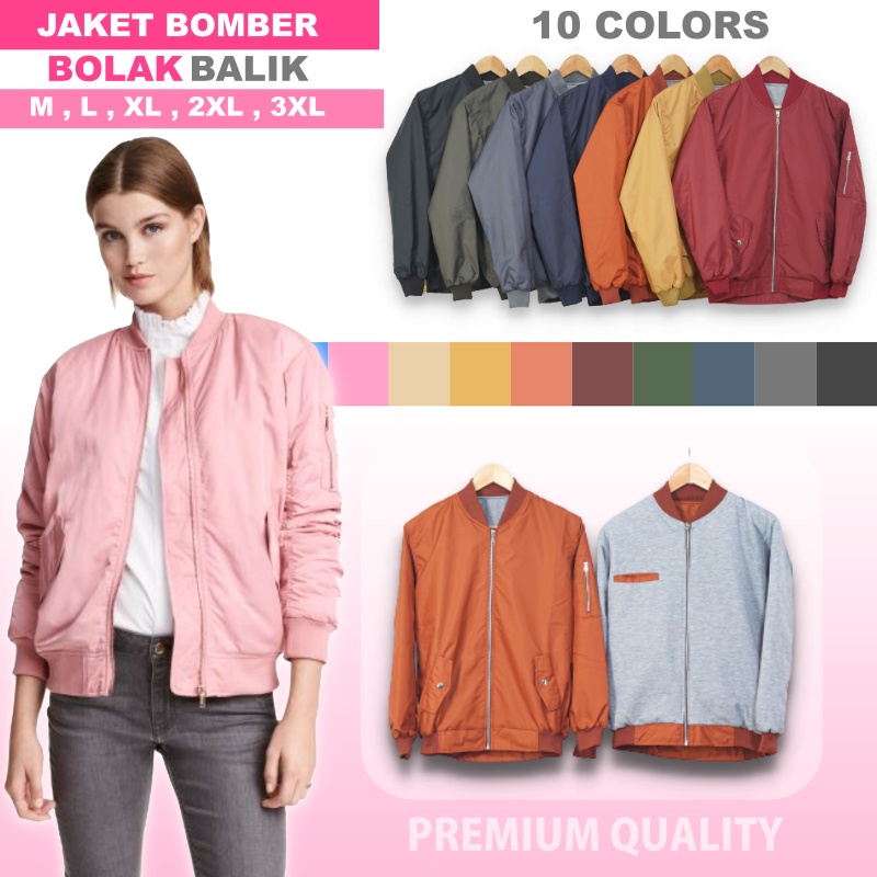 Premium Women s Bomber Jacket Reversible Jacket Waterproof Jacket Shopee Malaysia