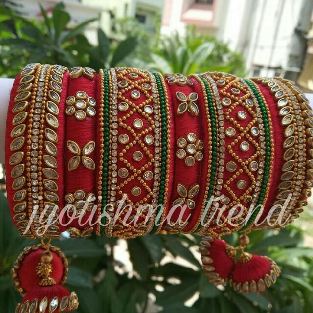 Designs of hot sale thread bangles