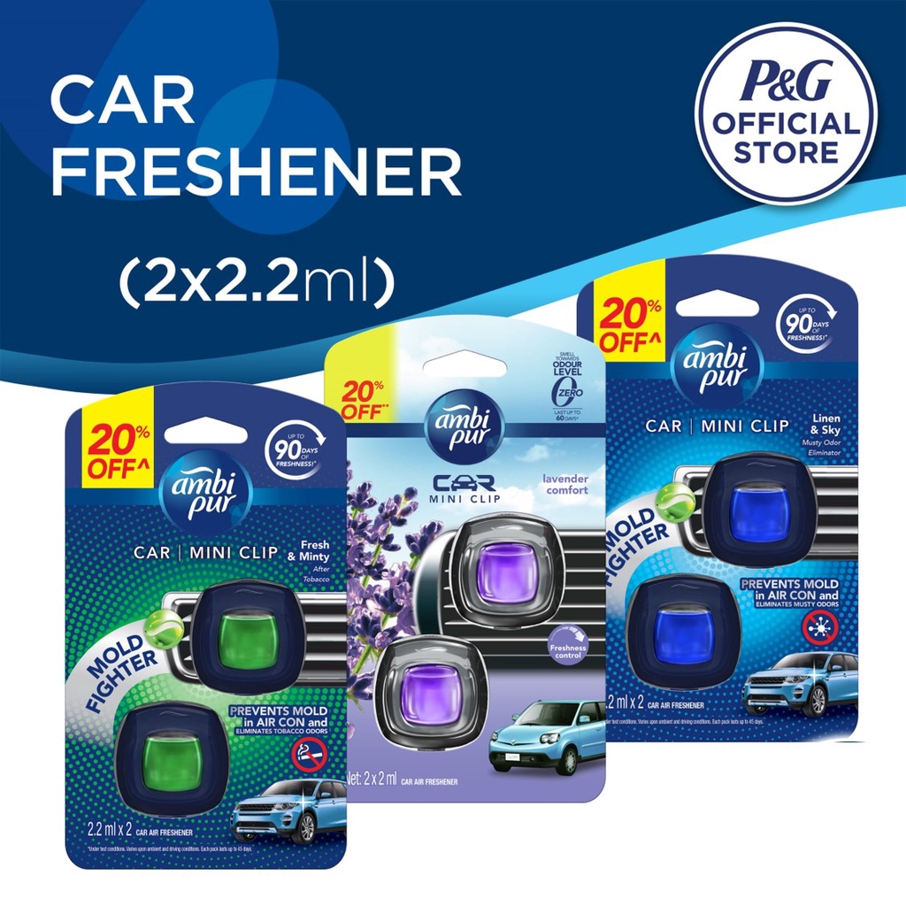 AMBI PUR CAR MINI CLIP AIR FRESHENER 2ML (NEW ZEALAND SPRING) Automotive Car  Accessories Car Fresheners Malaysia, Johor Supplier, Distributor, Importer,  Supply
