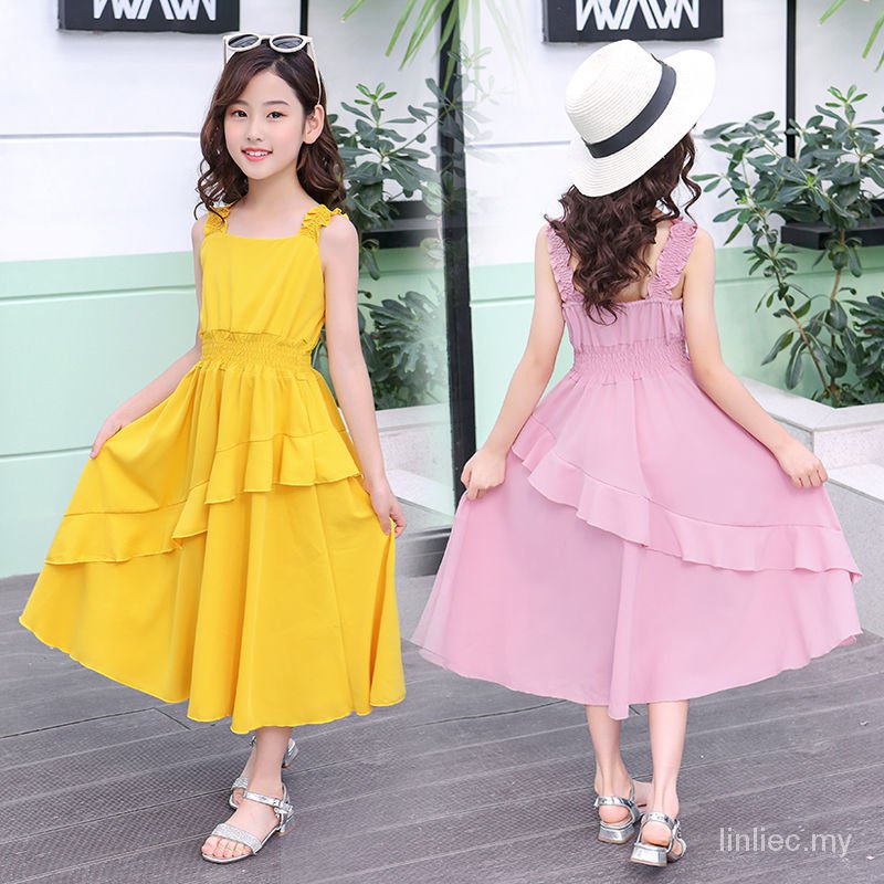 Kids suit5 girls chiffon suspender dress 6 girls fashion Korean