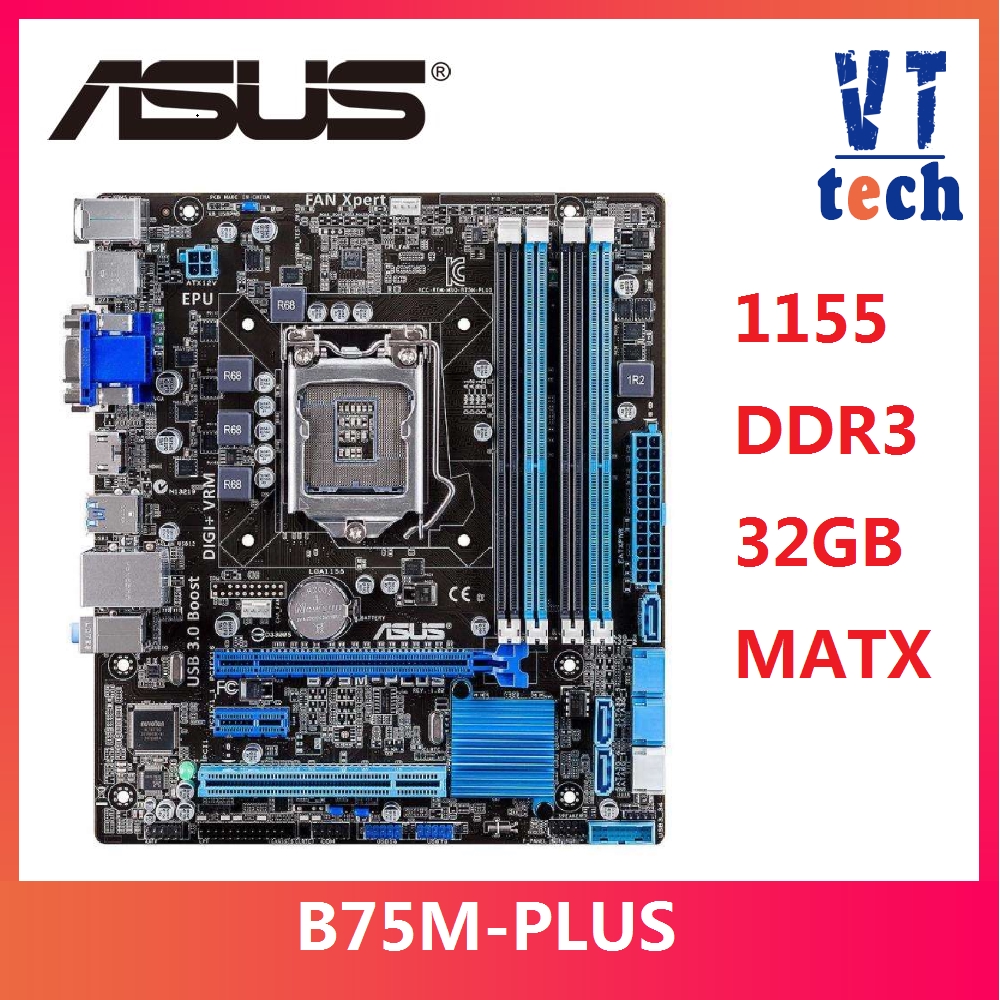 Asus B75M-PLUS Desktop Motherboard B75 Socket LGA 1155 i3 i5 i7 DDR3 32G  uATX UEFI BIOS Original Used Mainboard On Sale