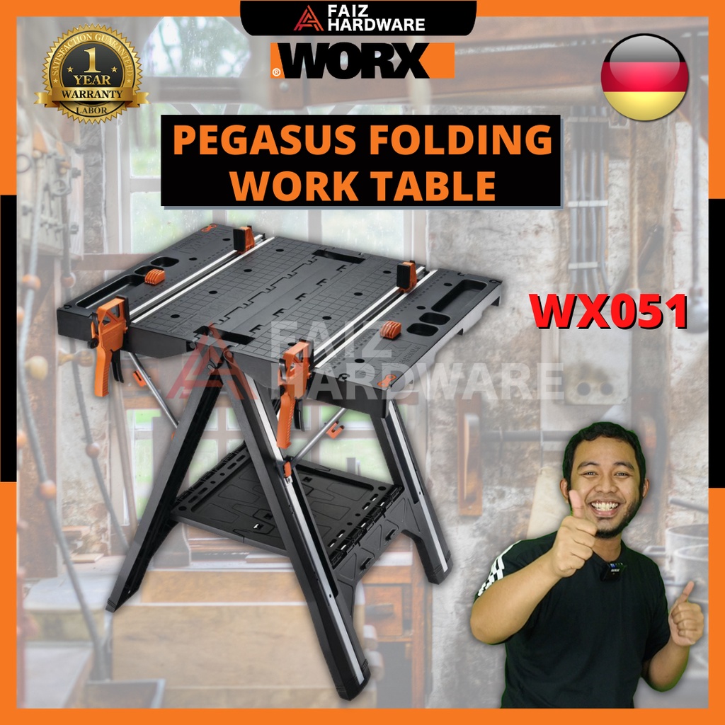 WORX WX051 Pegasus Folding Work Table and Saw Horse with Quick