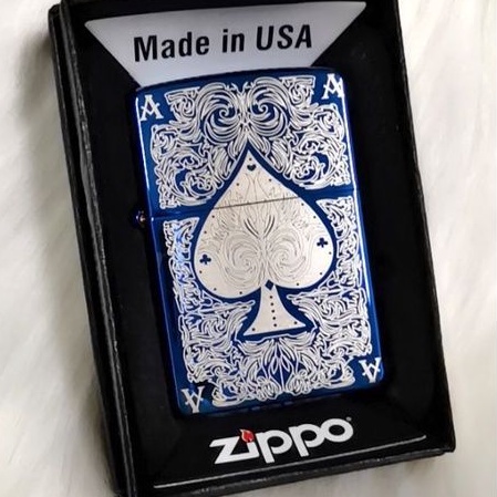 Zippo 28323 Classic Ace Filigree Black Ice Windproof Lighter