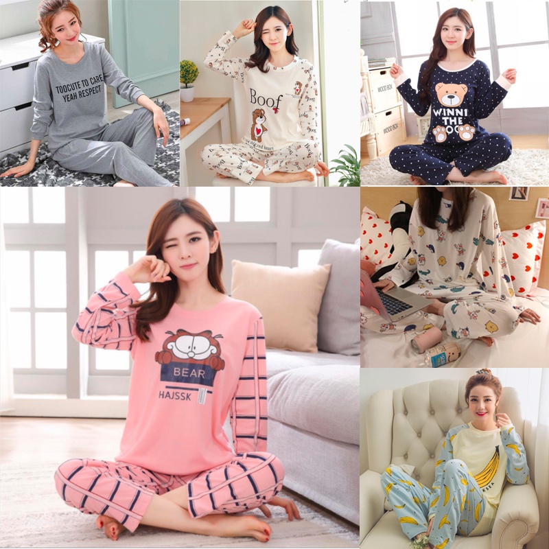 Cotton Pajamas Pajamas Women Sleepwear Women Baju Tidur Pyjamas