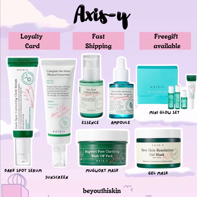 READY STOCK] AXIS-Y MUGWORT PORE CLARIFYING WASH OFF PACK AXISY DARK SPOT  GLOW SERUM AXIS Y MUGWORT PORE WASH OFF MASK