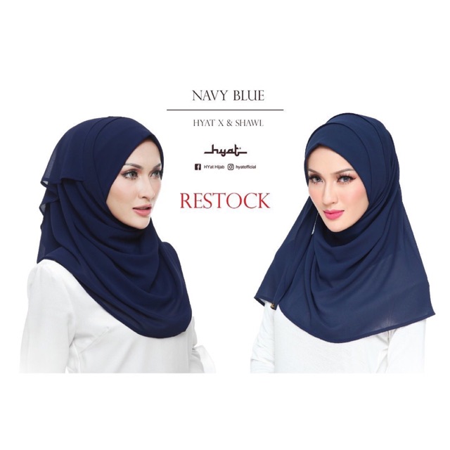 Navy Blue Hijab Shawl 7547L 