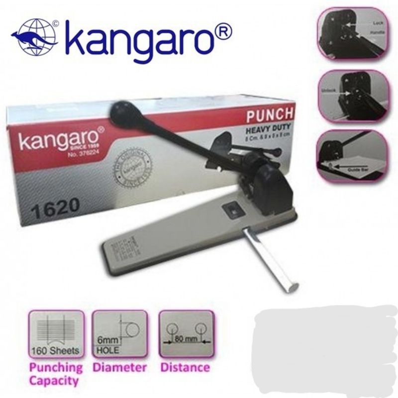 KANGARO 1620 HEAVY DUTY 2 HOLE PUNCHER (160 SHEET) [3 UNIT/CTN] - Seet  Office Supplies Malaysia