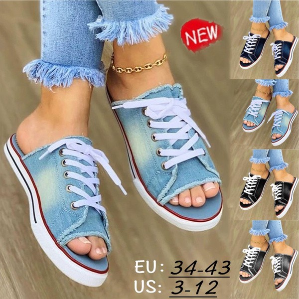 Open toe canvas shoes hotsell