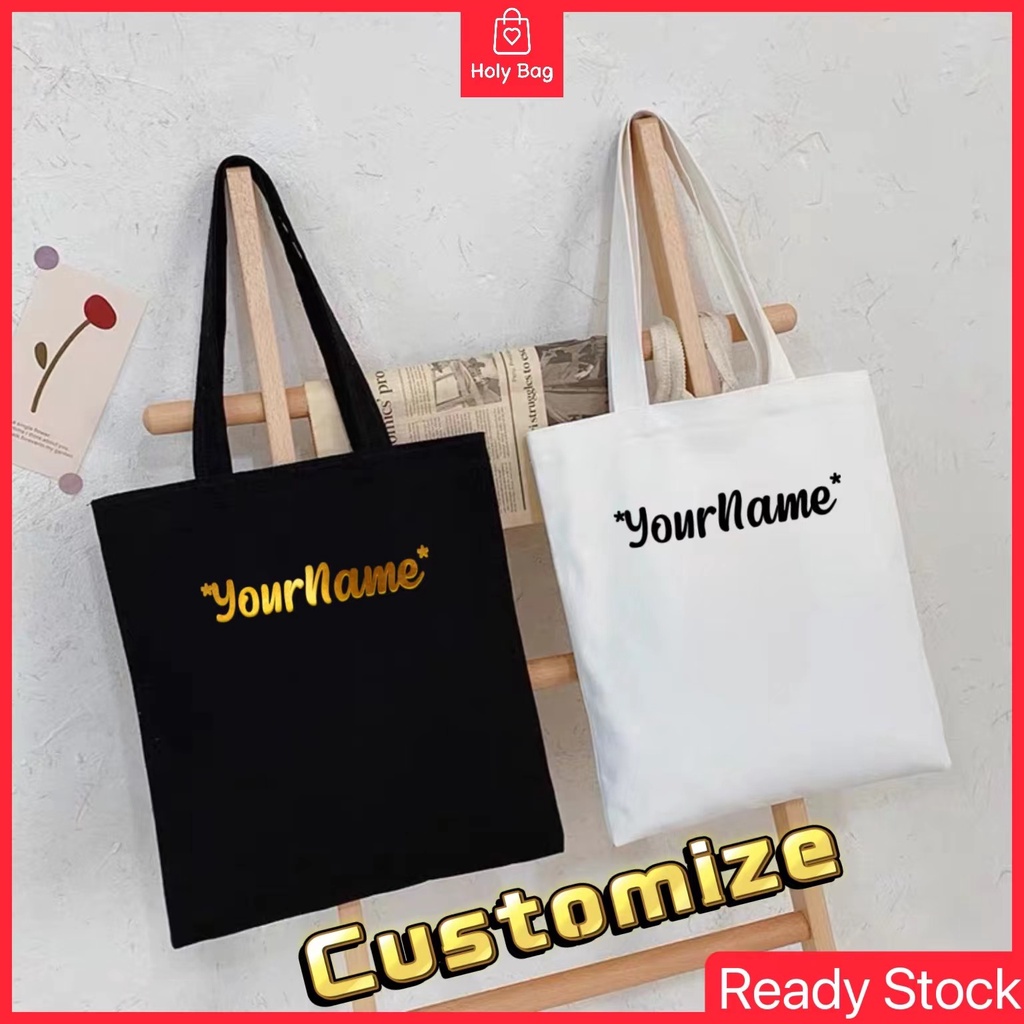 Customize Canvas Bag Tote Bag Custom Bag Printing Canvas Bag Personalised  Tote Bag with Name No MOQ