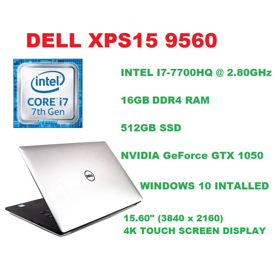 DELL XPS15 9560 [intel core i7-7700HQ 7th Gen] 15.60-inch Display ...