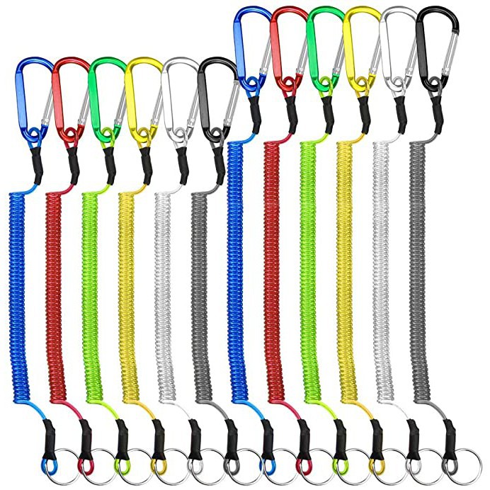 Ready stock}Fishing Coiled Lanyard Multi-Colored Heavy Duty Safety