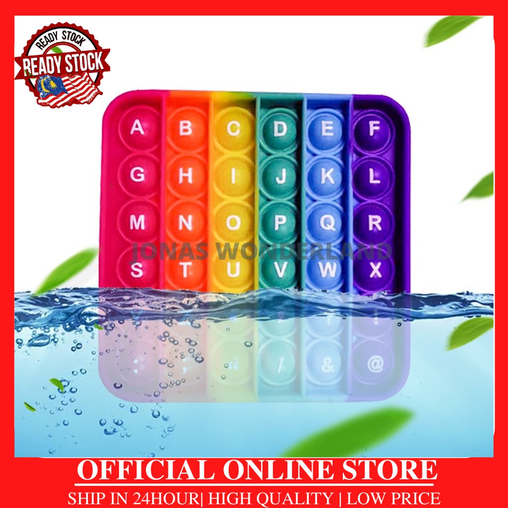 Rainbow English Alphabet Numbers Fidget Pop It Toys Game for Kid Push  Bubble Early Education | Shopee Malaysia