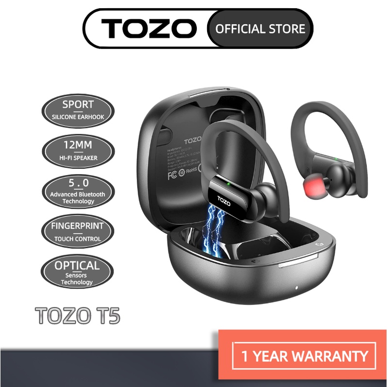 TOZO T5 True Wireless Bluetooth Sport Earphones Touch Control