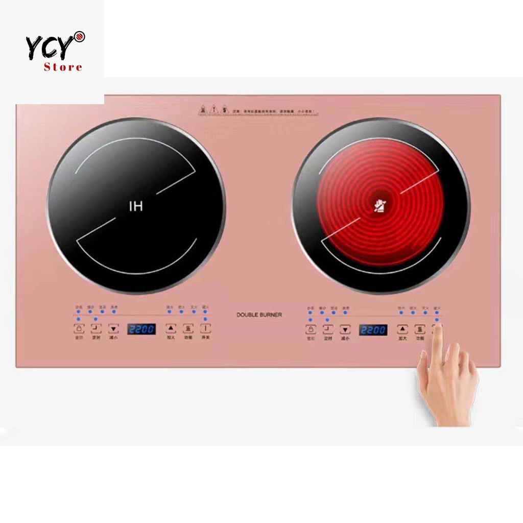 Built-in Panel Cooktop Double-burner Electric Cooktop Induction Cooker And  Ceramic Cooker Double Stove Embedded Dual Use