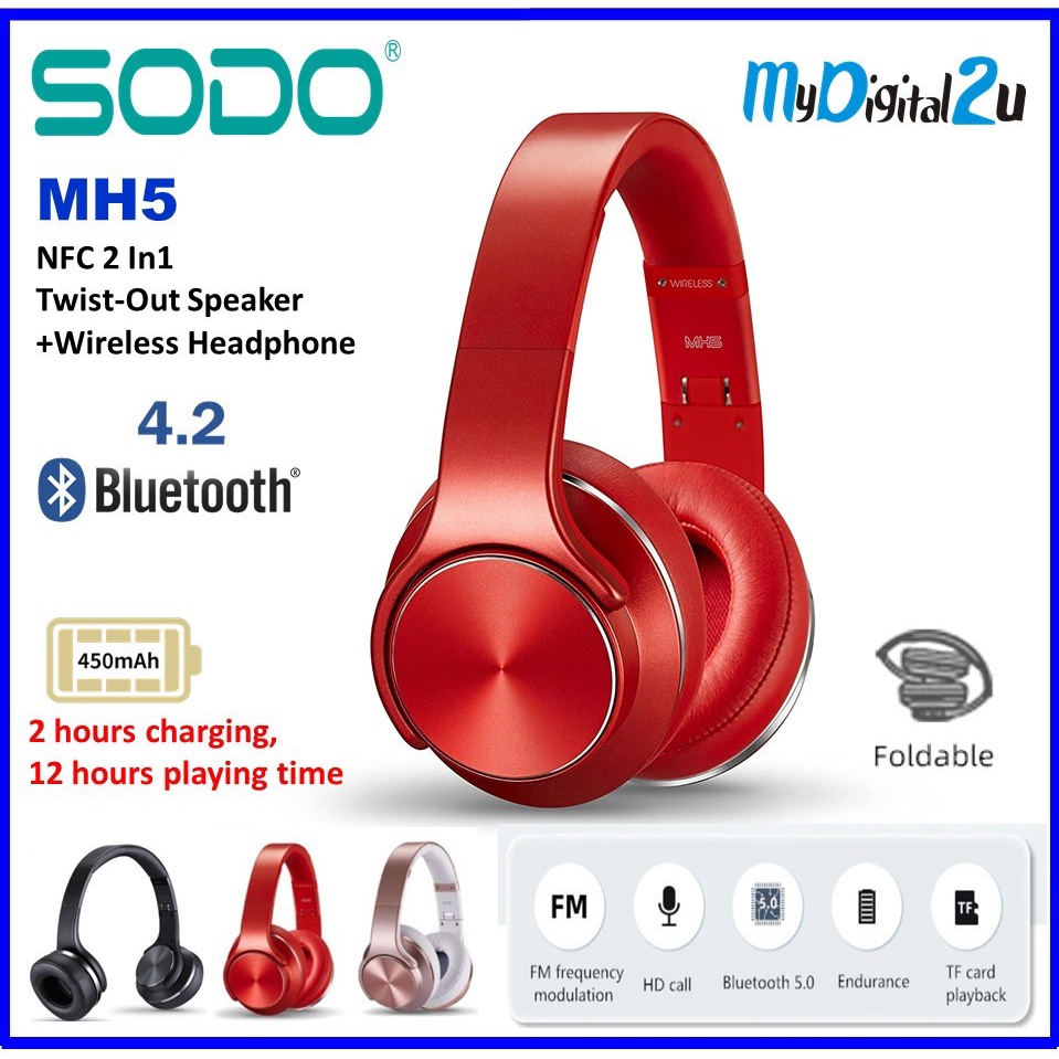 NEW Original SODO MH5 MH3 NFC 2in1 Twist out Bluetooth Speaker