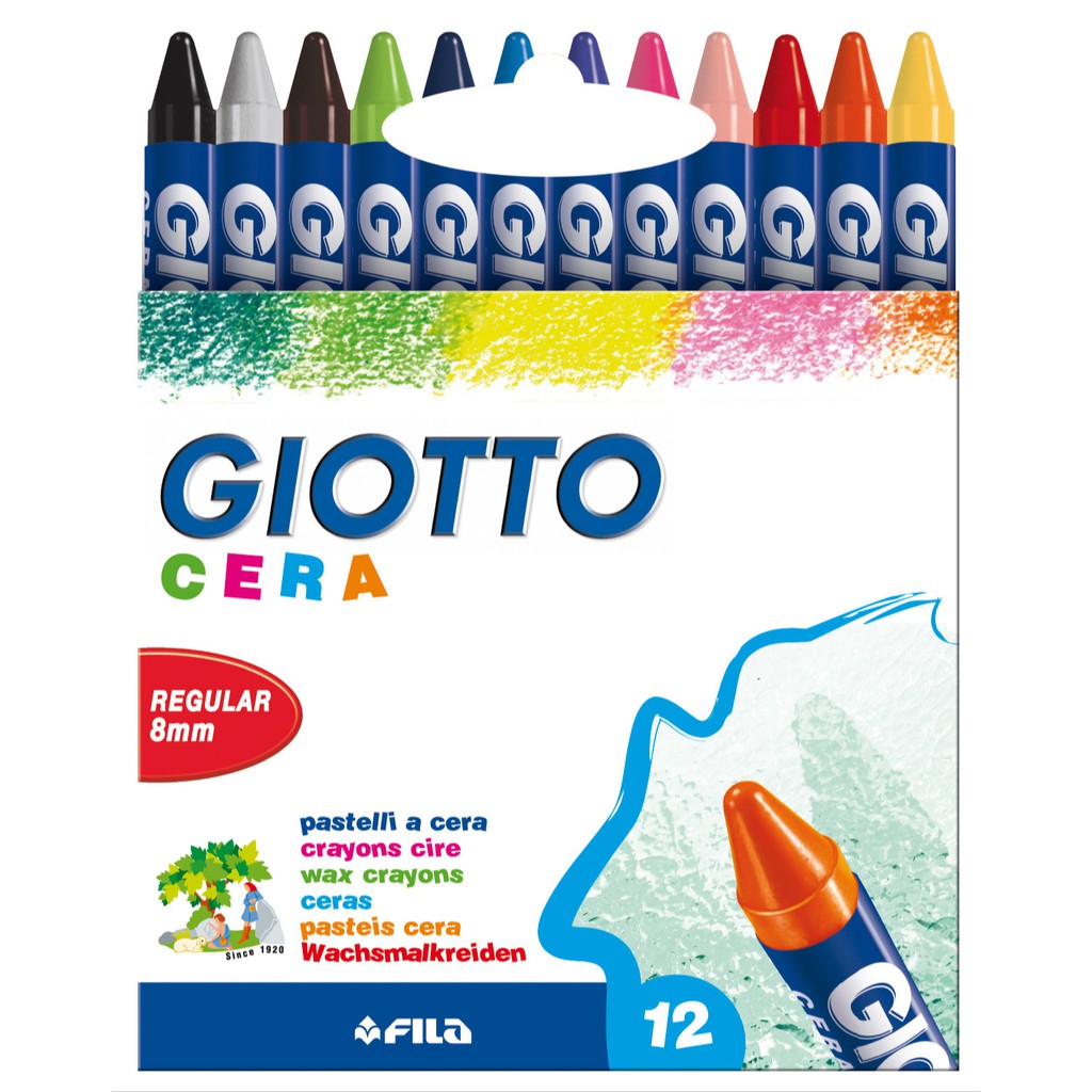 CRAYONS PASTEL GIOTTO CERA 12 COULEURS ASSORTIES