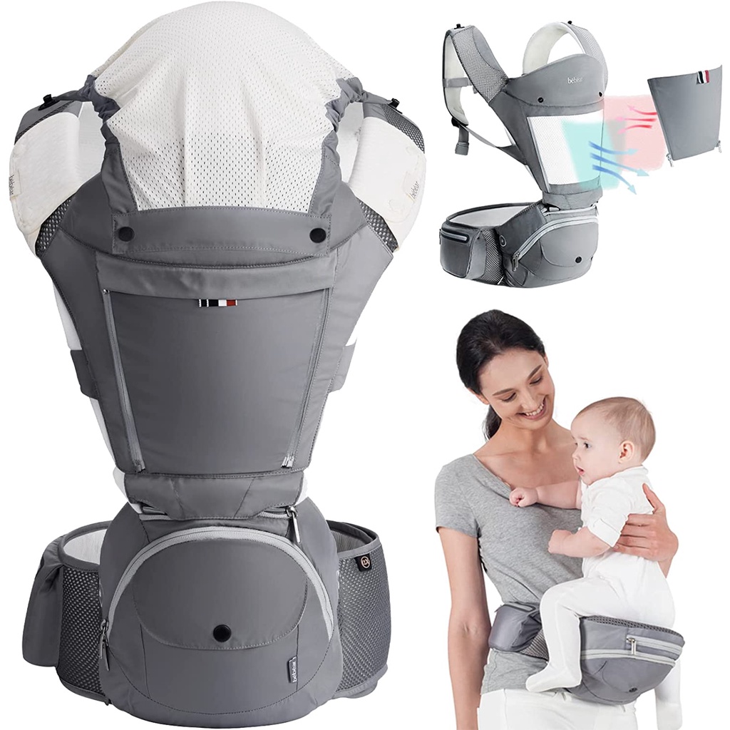 Baby Carrier Newborn to Toddler, Ergonomic 6-In-1 Baby Carrier with Hip  Seat Co