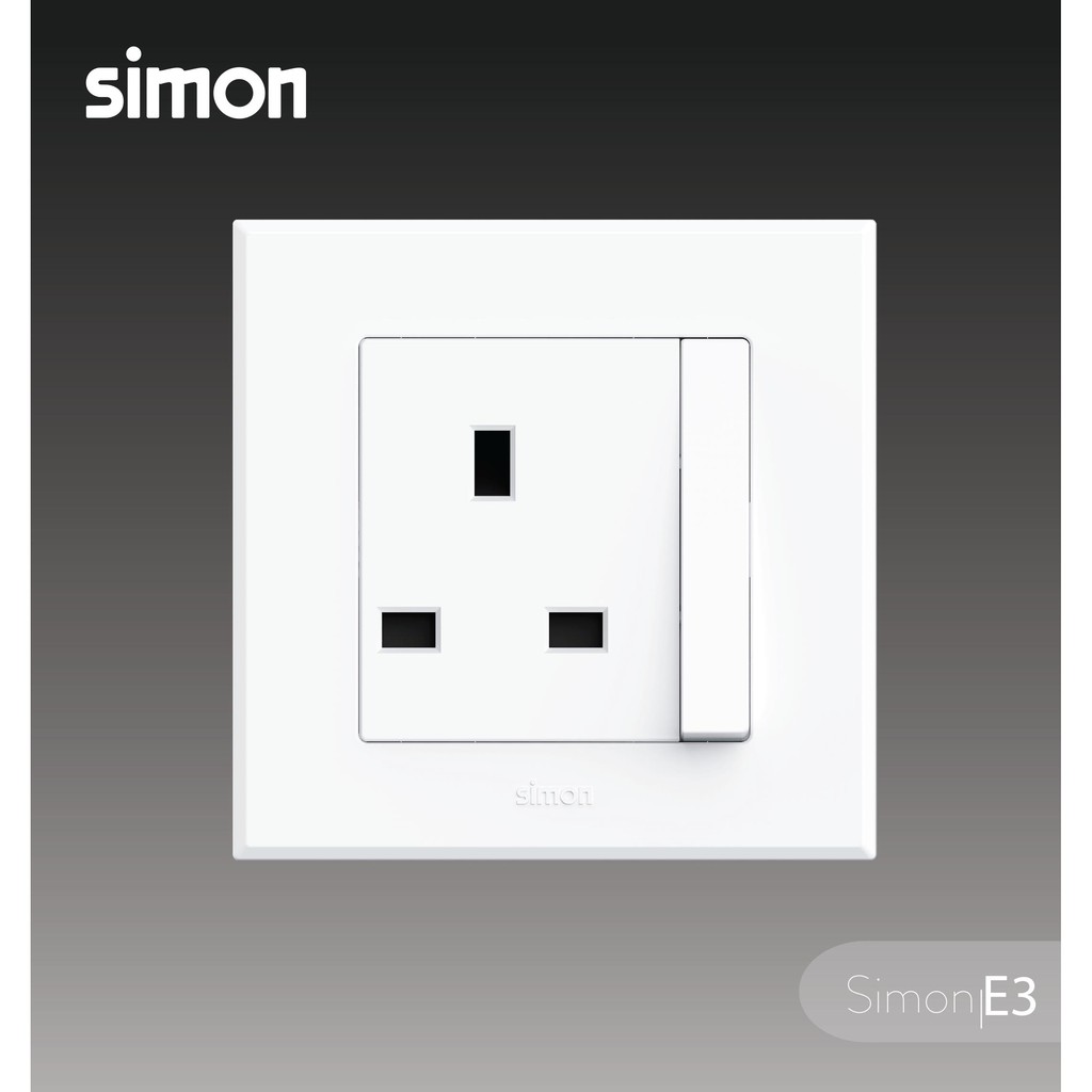 SIMON E3 SERIES - 13A Switch Socket (Big Rocket) - FULL WHITE