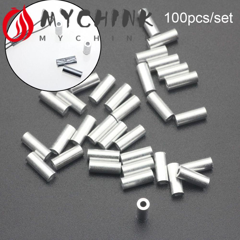 100PCS Stainless Steel Alloy Crimp Sleeves Connector Tackle Tools Fishing  Wire Pipe Fishing Line Tube fishing wire tube line crimping sleeve fishing  accessories