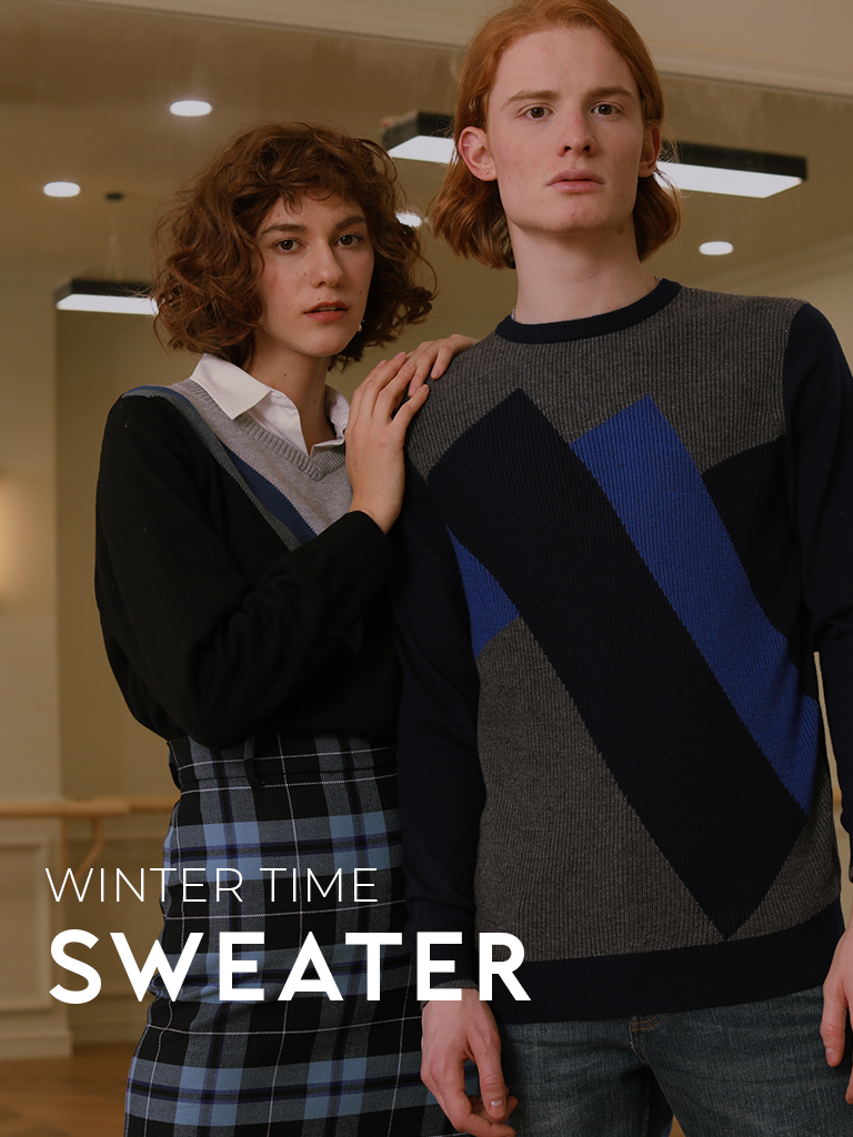 Men Turtle Neck Sweater WoolMix