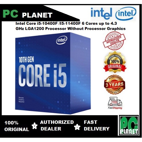 Intel Core i5-10400F /I5-11400F 6 Cores up to 4.3 GHz LGA1200