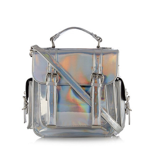 By Henry Holland designer hologram sliver satchel slign bag