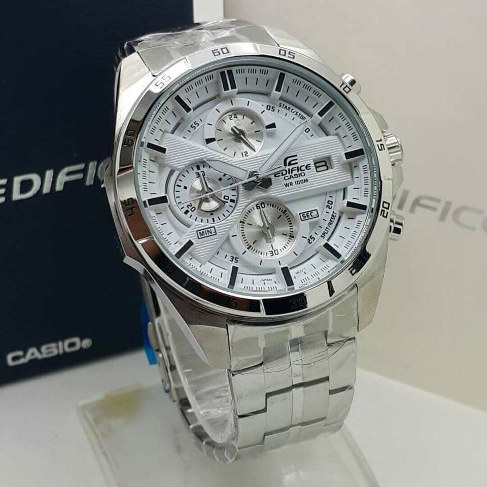 Casio edifice white dial 2025 chronograph