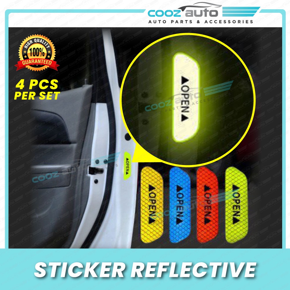 Universal Car Door Reflective Safety Warning Sticker Strips Decorative Car  Stickers